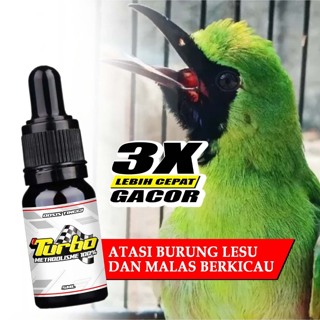 TURBO DOSIS TINGGI 5ML Vitamin metabolisme 100% penggacor burung cucak ijo cucak ranting cucak rawa 