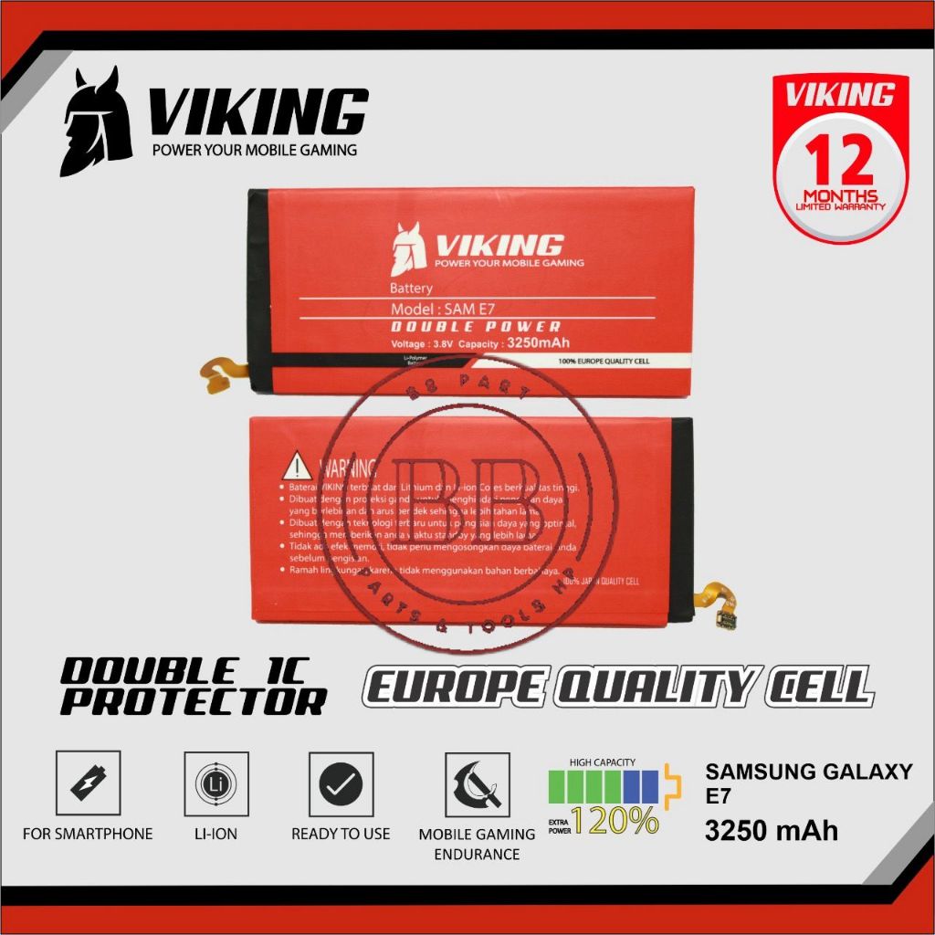 Baterai Viking Double Power - Sams Galaxy E7 2015 / E700 / SM-E7000 / SM-E7009 / SM-E700F / SM-E700F