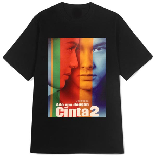 Kaos AADC Tshirt Unisex Casual Bahan 100% Cotton Black T-SHIRT Ada Apa Dengan Cinta