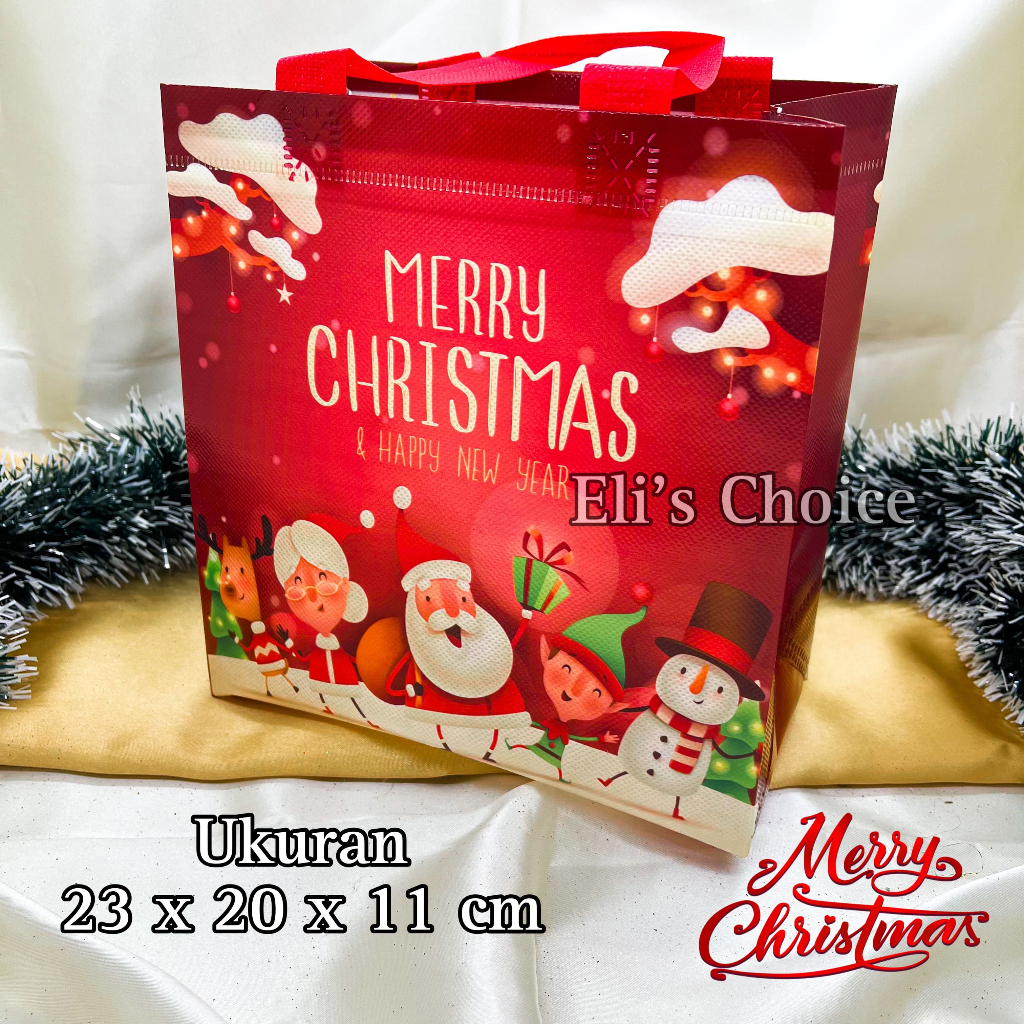

GOODIE BAG PVC NATAL / PAPER BAG TAS SOUVENIR / SUVENIR KADO NATAL MERRY CHRISTMAS TERMURAH READY STOCK