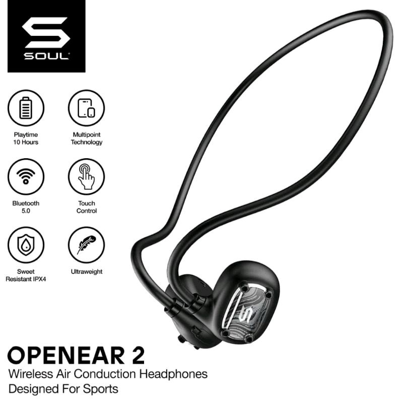 Headset Soul Open Ear 2 Air Conduction Earphone Bluetooth Original