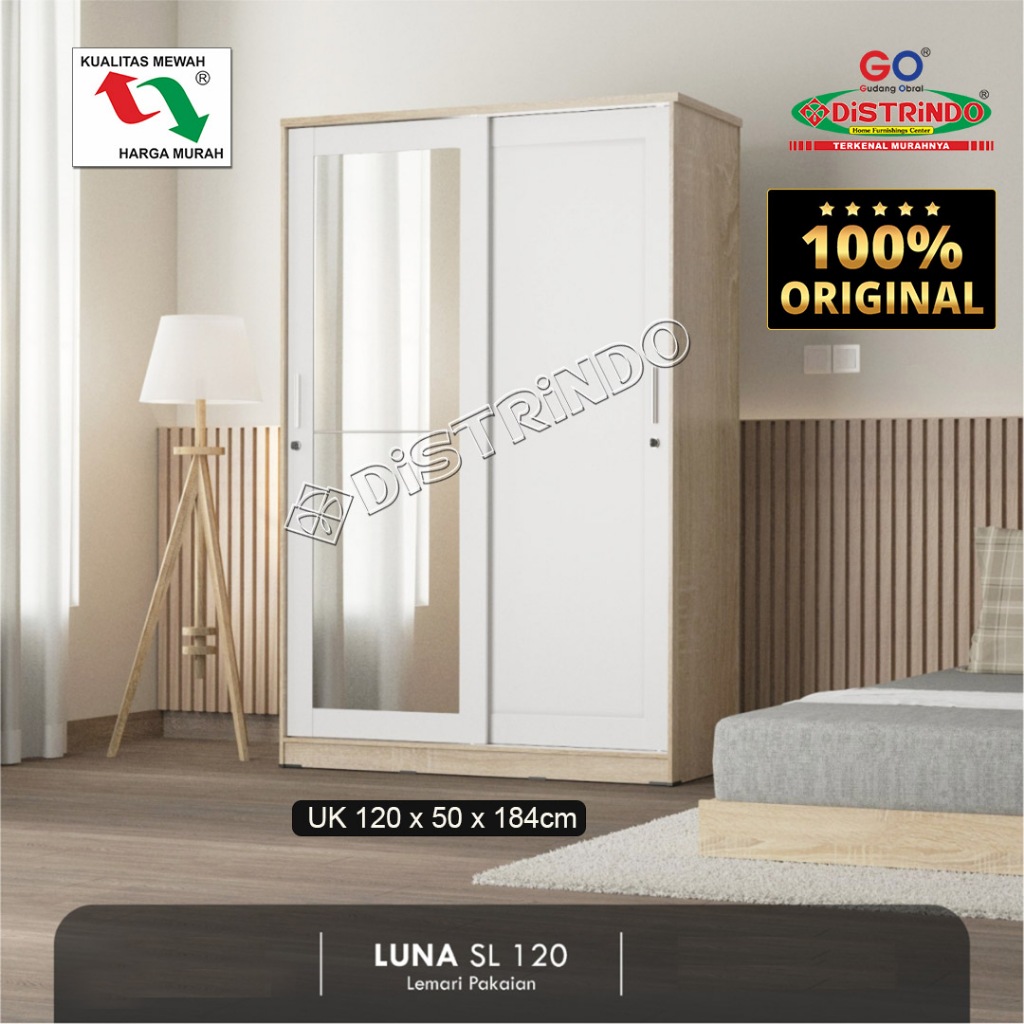 DISTRINDO Lemari Pakaian 2Pintu Sliding JUMBO