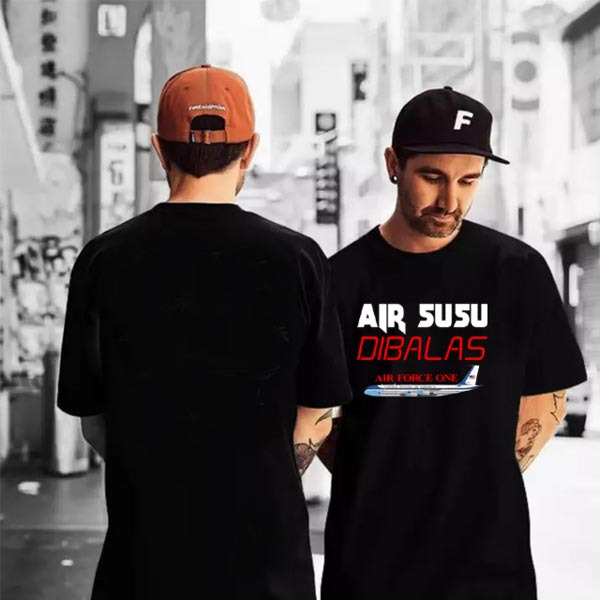 Kaos Air Susu Dibalas Air Force One Tshirt Unisex Casual Bahan 100% Cotton Black T-SHIRT