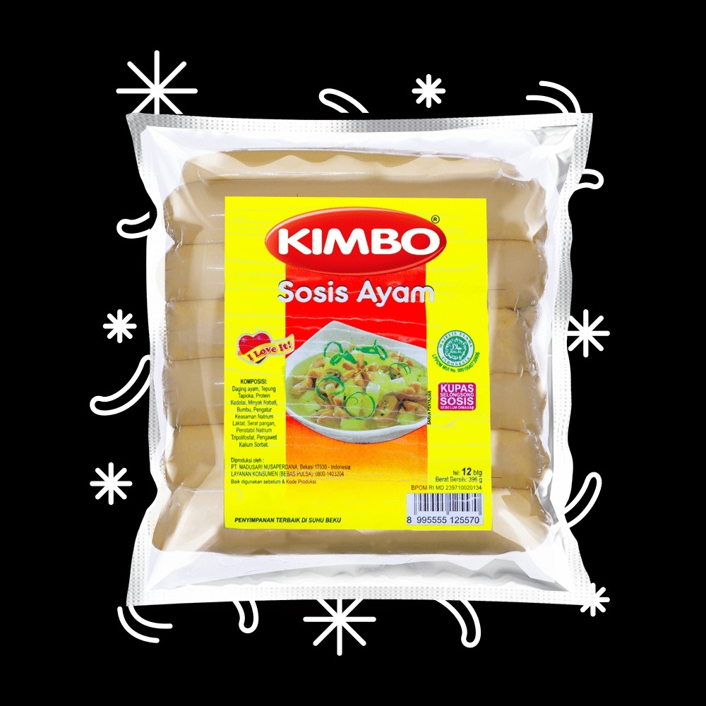 

KIMBO SOSIS AYAM 396GR ISI 12 CHICKEN SAUSAGE HALAL