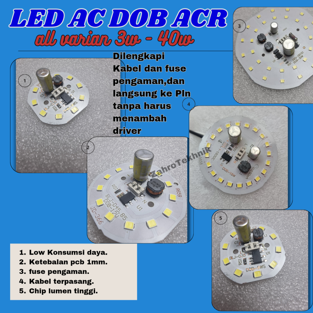 LED AC DOB ACR all varian 3w 5w 7w 9w 12w 15w 18w 20w 30w 40w