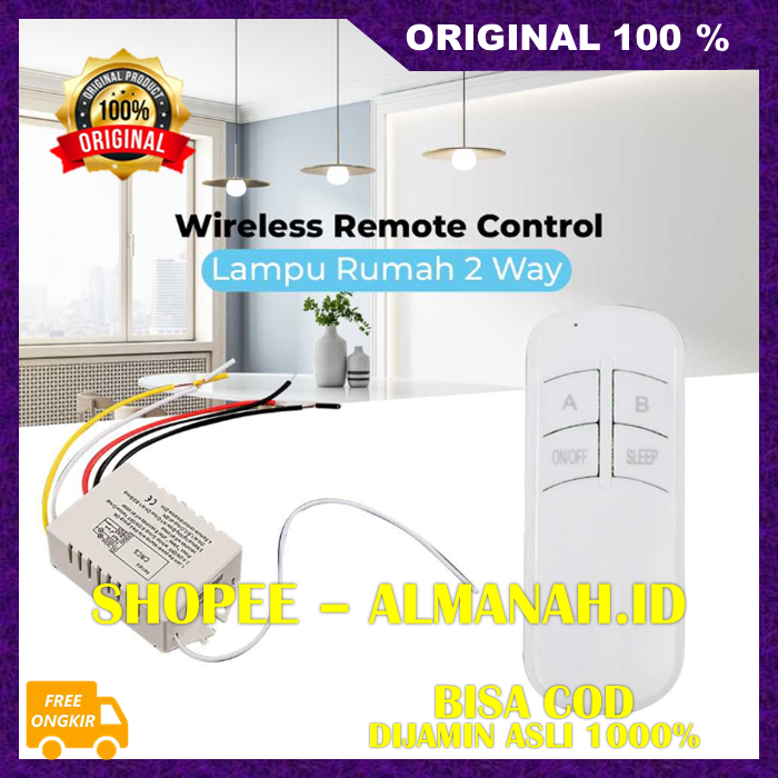 [BISA COD] Saklar Remot Wireless Saklar Remot Jarak Jauh Remote Control Lampu Rumah ASLI