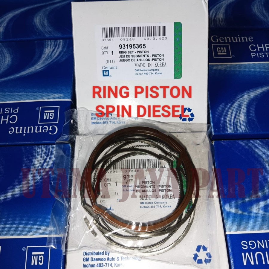 Ring piston seher chevrolet Spin diesel size STD STANDAR 1set GM