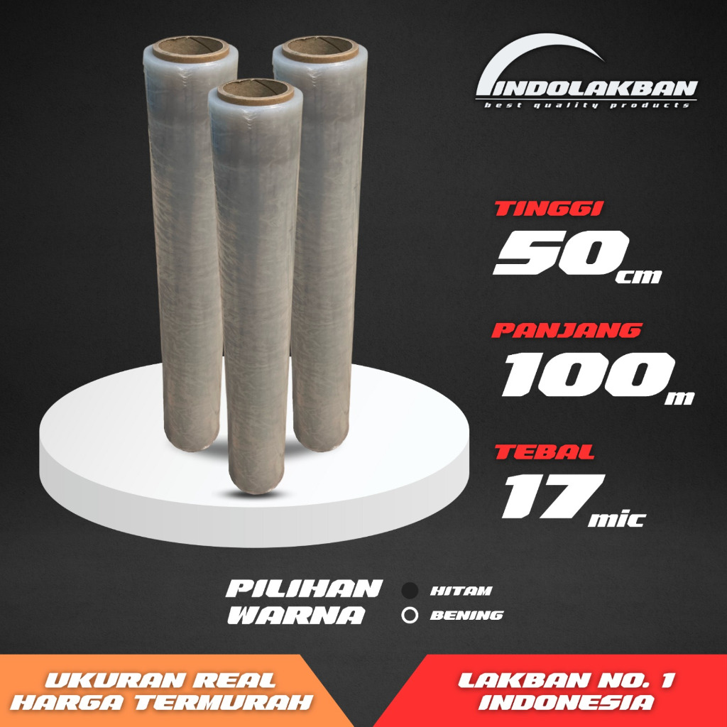 

( PER ROLL ) INDOLAKBAN PLASTIK WRAPPING / STRETCH FILM 50 CM X 100 M