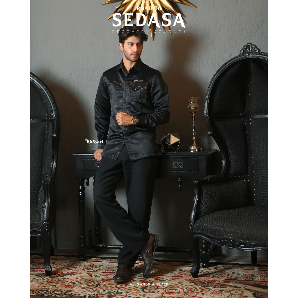 RITZ SYARI - KEMEJA ALEXANDRIA HITAM PREMIUM "ROYALTY SEDASA 2023"