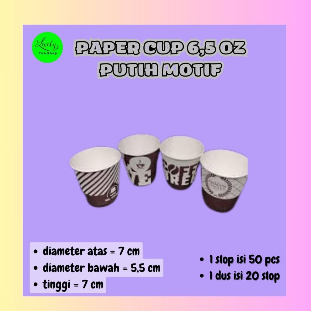 [1 pack] Paper Cup isi 50 pcs / kemasan gelas kertas / gelas kopi teh