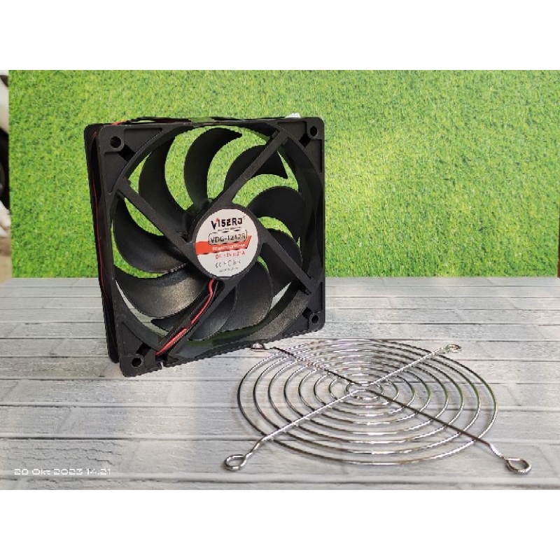 Kipas 12x12cm dc 12v Grill/Ram kipas 12x12cm kipas power visero 12x12cm dc 12v