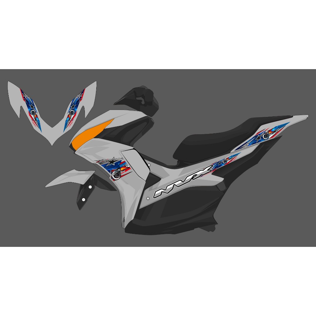 STRIPING STICKER ALL NEW AEROX CONNECTED 155 NVX LIVERY DIESEL THAILAND TRANSPARAN