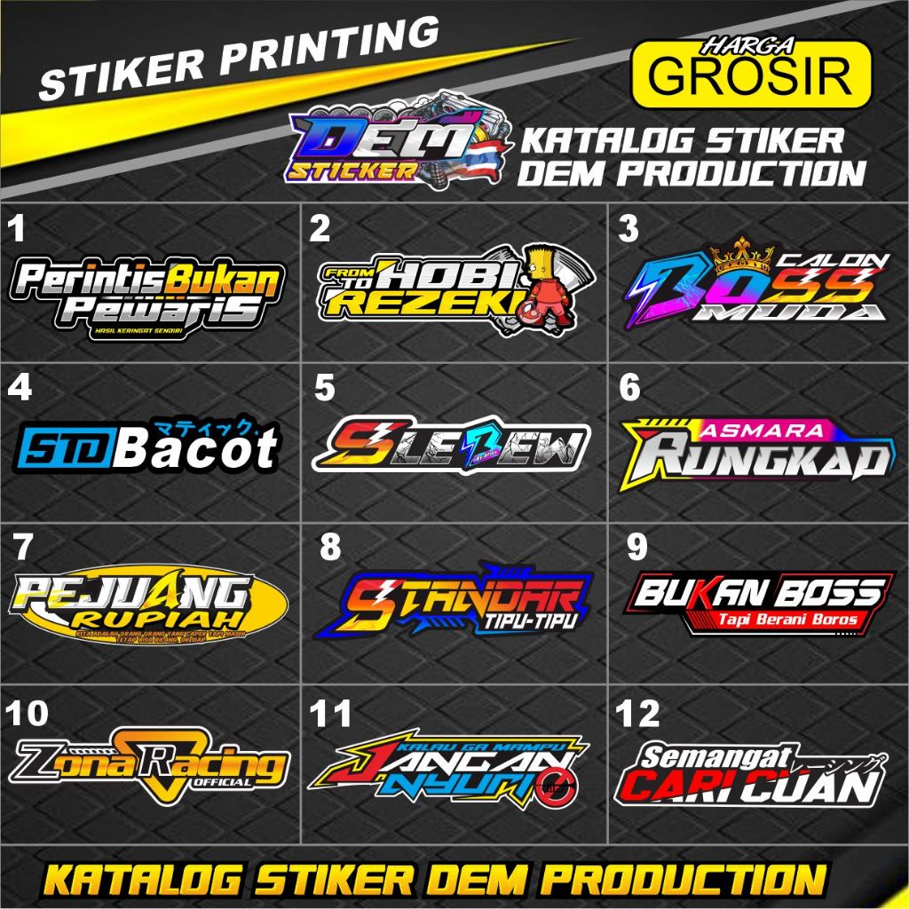 STIKER PRINTING STIKER HARGA GROSIR STIKER VIRAL STIKER MOTOR KEREN STIKER PRINTING