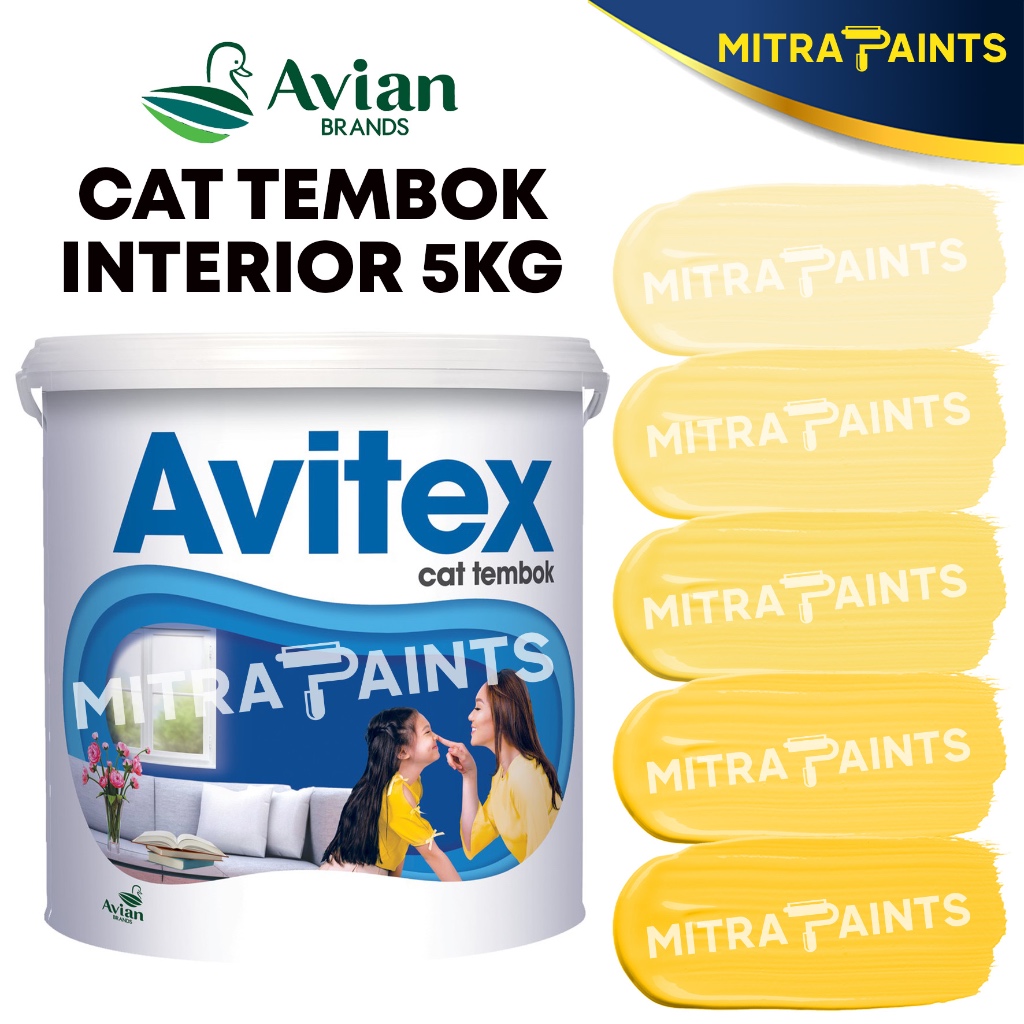 CAT TEMBOK AVITEX INTERIOR 5 KG / AVIAN Y3 WARNA KUNING