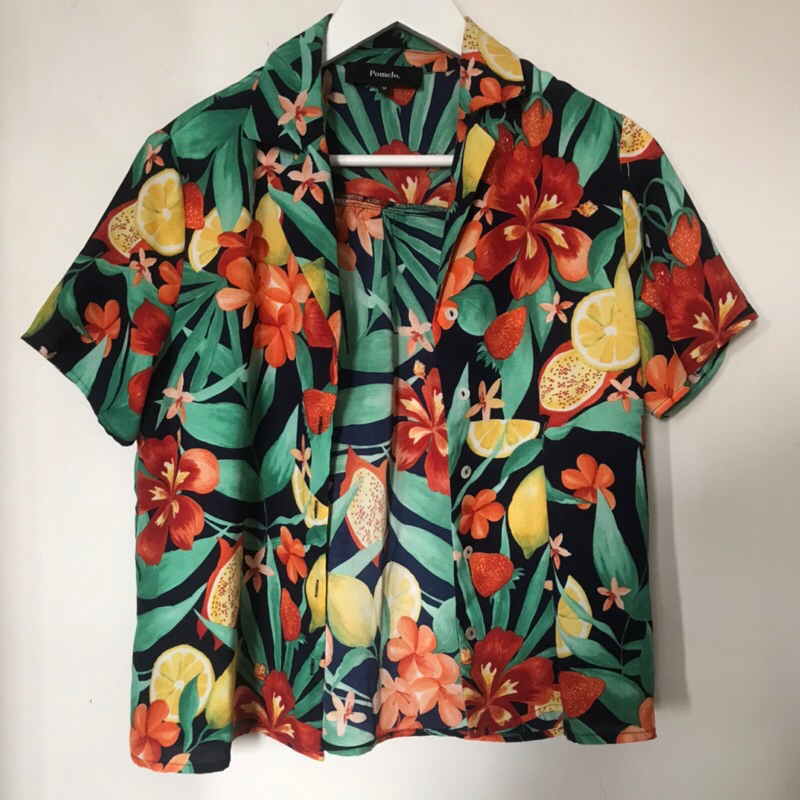 Pomelo Kemeja Flower Atasan Wanita Aesthetic