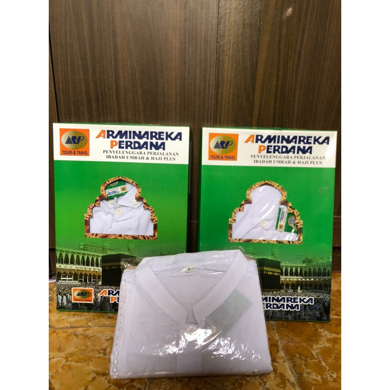 BARU Kemeja Umroh laki-laki baju koko baju muslim arminareka warna putih