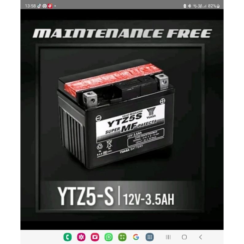 Aki Yuasa YTZ5S MF kph 3,5A all new matic, karisma, jupiter mx, vixion, spin dll