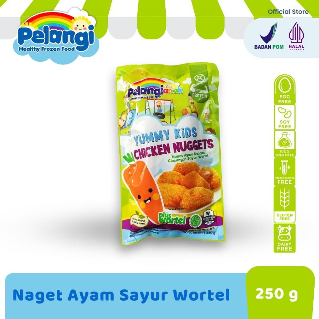 

Pelangi Anak YUMMY KIDS Nugget Ayam Plus Sayur Wortel Sehat Halal Tanpa Msg Tanpa Pengawet Dijamin Bebas Langu Sayur