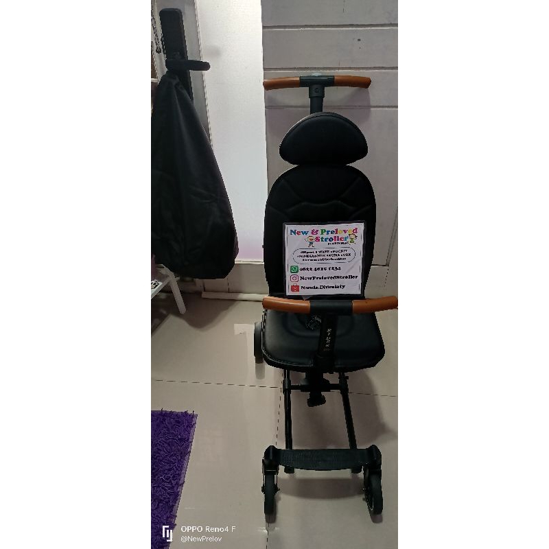 stroller rider dx hitam leather preloved