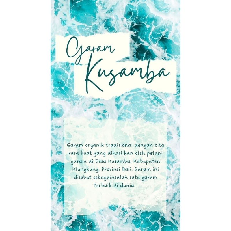 

Garam Organik Kusamba (Natural Sea Salt)