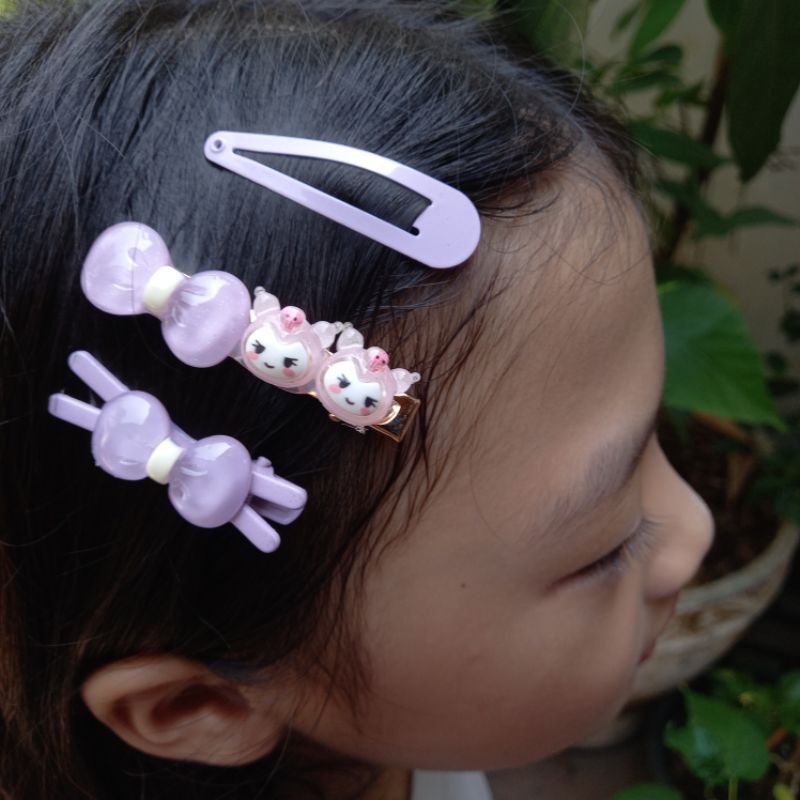 JEPIT RAMBUT SANRIO| Jepit Rambut Anak|Jepit Rambut Set Sanrio|Jepit Rambut Kuromi|Jepit Rambut Cina
