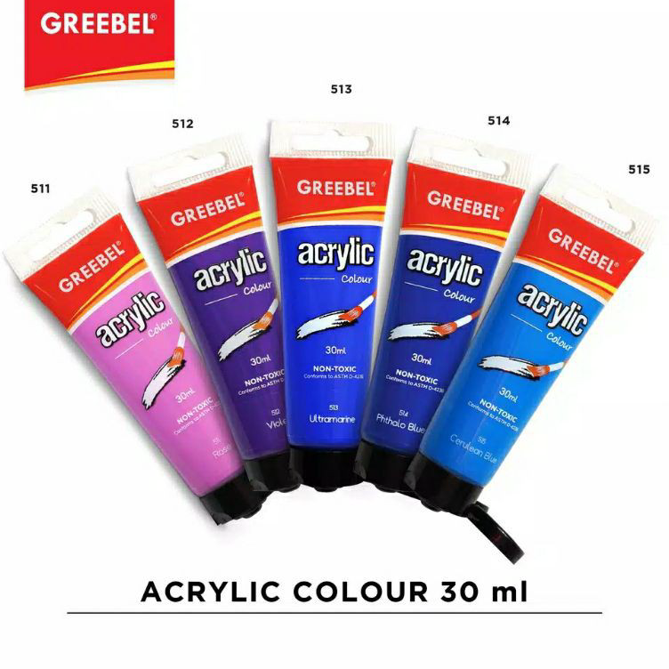 

➢☋★✭ GREEBEL Acrylic colour 30ml Non-toxic cat Acrylic warna