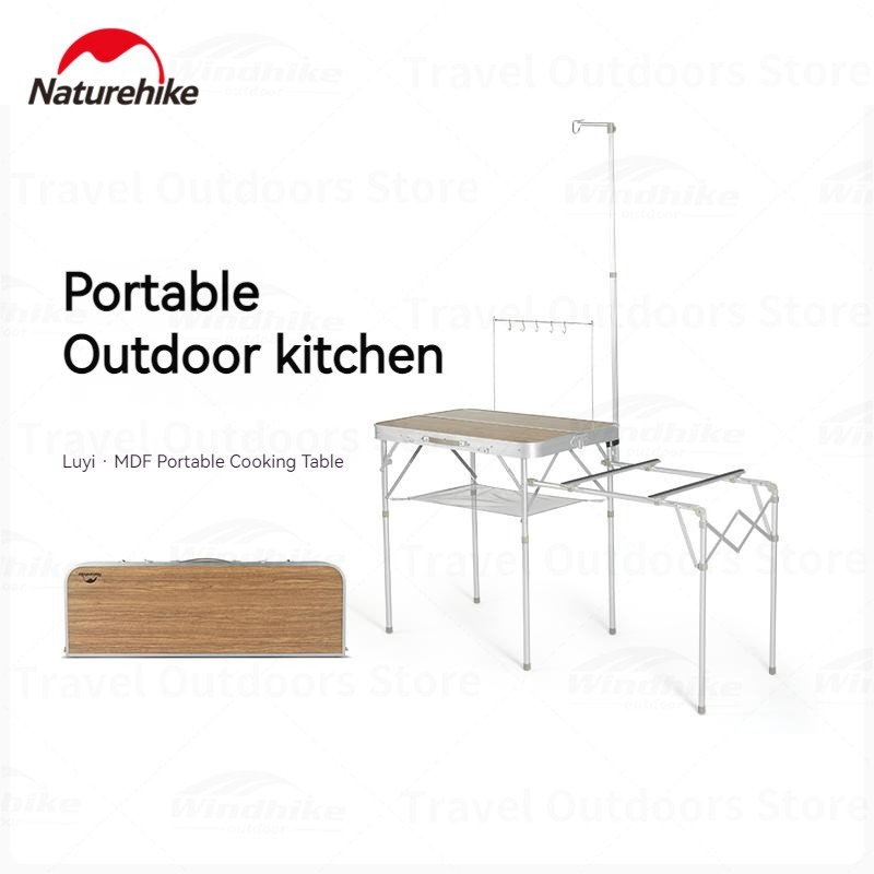 MEJA LIPAT NATUREHIKE CNH22JU051 FOLDABLE FOLDING TABLE PIKNIK MEJA KAYU LIPAT PENDAKI GUNUNG BERKEM