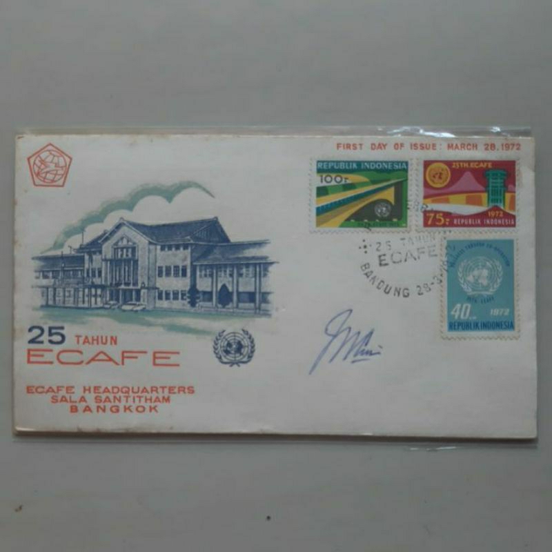 

Perangko prangko 1972 SHP 25 tahun ECAFE tanda tangan