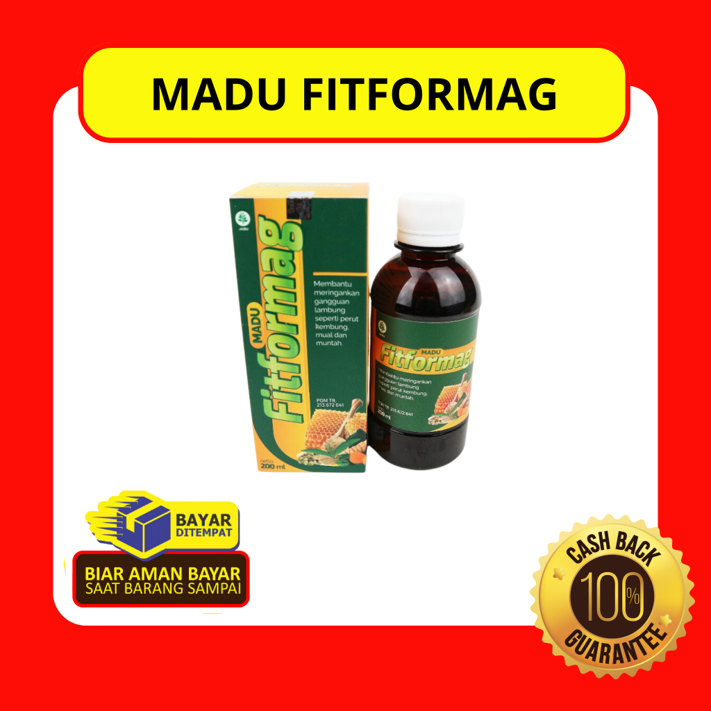 BPOM ORI MADU FITFORMAG Asli 100% Madu Herbal Untuk Atasi Sakit Maag Penurun Asam Lambug Gerd Gastri