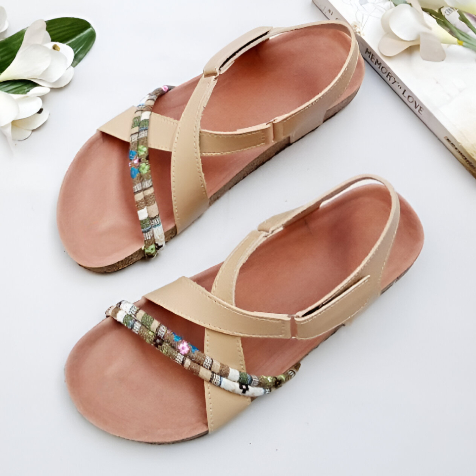 SEPATU SANDAL TALI  GLADIATOR CREAM CEWEK UKURAN XL BESAR JUMBO BIG OVER SIZE 41 42 43 44