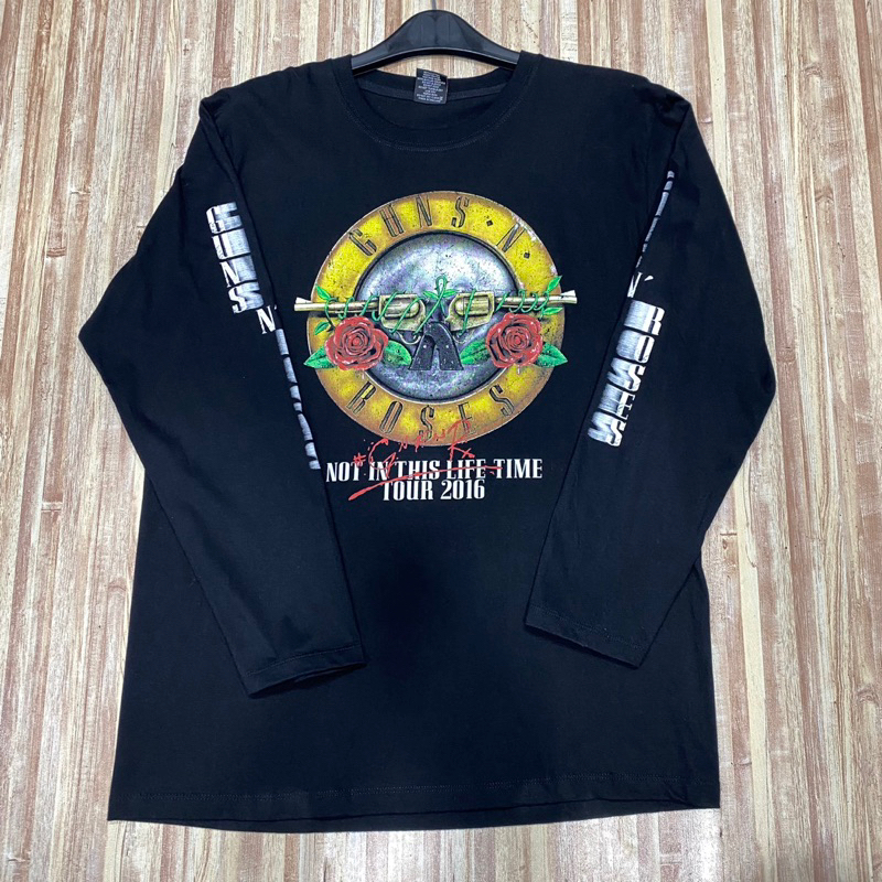 KAOS BAND GUN N ROSES  FULL PRINT SABLON AOP BOLAK BALIK DEPAN BELAKANG IMPORT IMPOR THAI THAILAND L