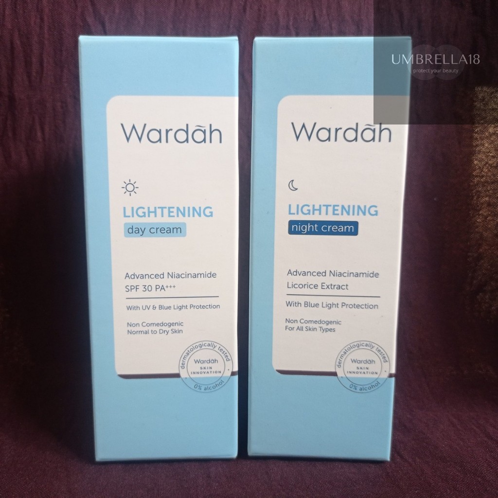 PAKET 2in1 WARDAH Lightening Day & Night Cream 20ml/Krim Siang dan Malam/Paket 2in1/Day&Night Cream/