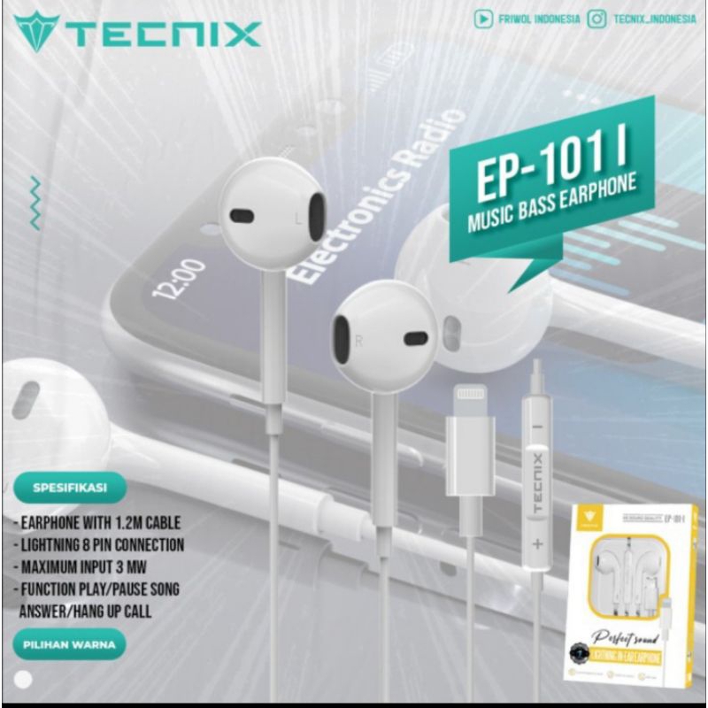 TECNIX EP-101-L MUSIC BASS EARPHONE LIGHTING ORIGINAL