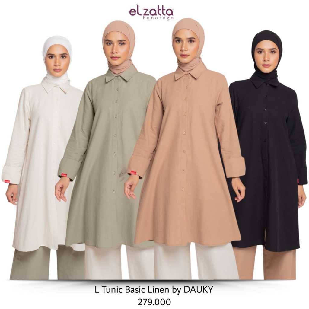 DAUKY ATASAN TUNIK L TUNIC BASIC LINEN (PONOROGO)