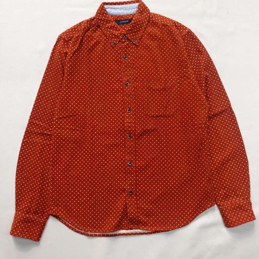 kemeja Rageblue micro polkadots casual button down shirt visvim cdg