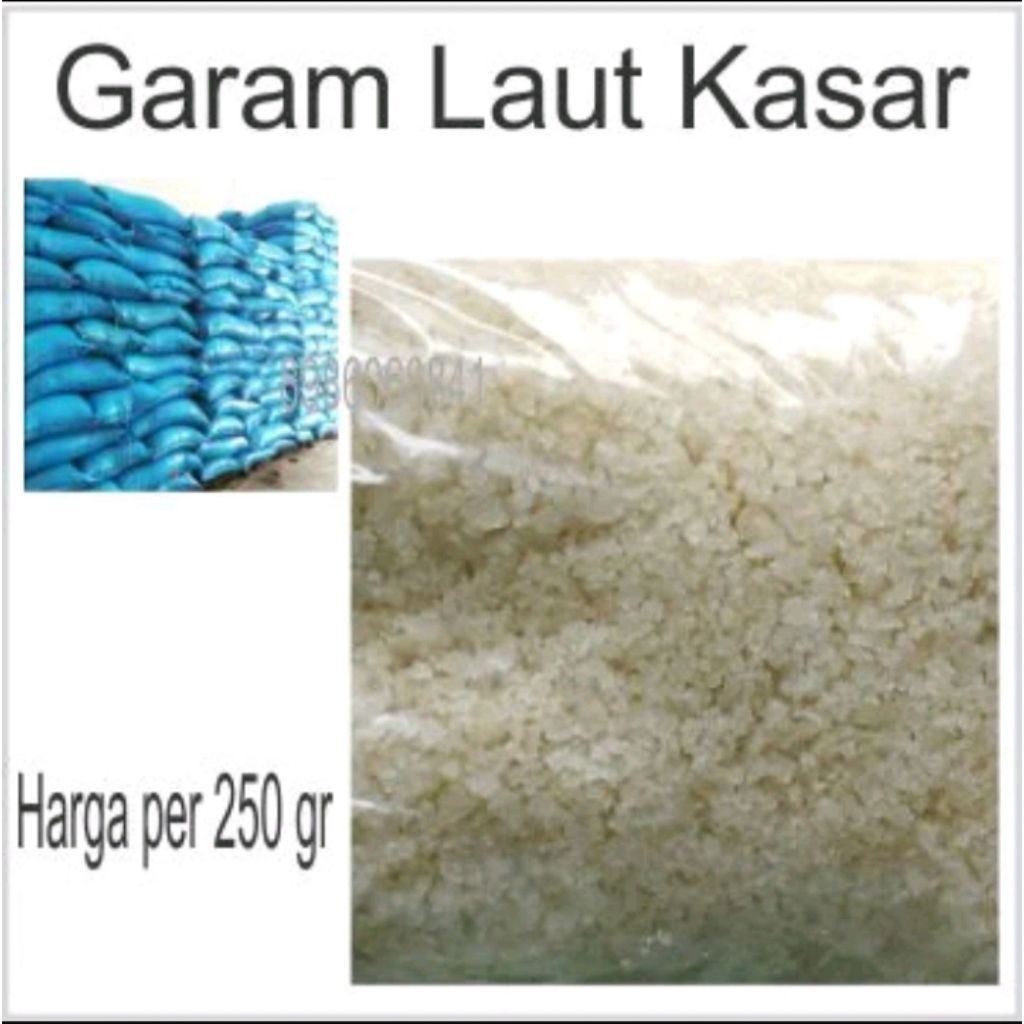 

Garam kasar Garam Krosok Garam kristal Garam Laut Natural Sea Salt 250gr+