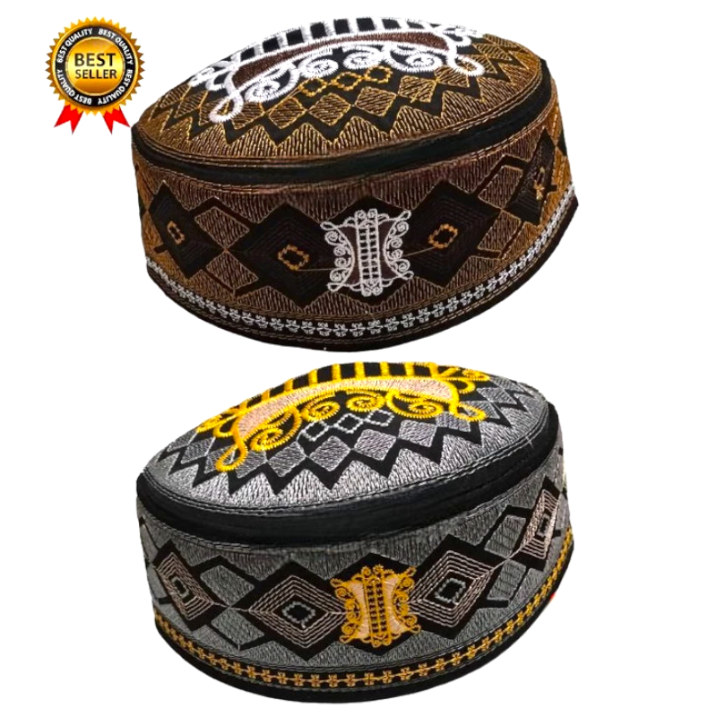 Peci Kopiah Malaysia Trompah Songkok Bordir Motif Logo Pintu Aceh