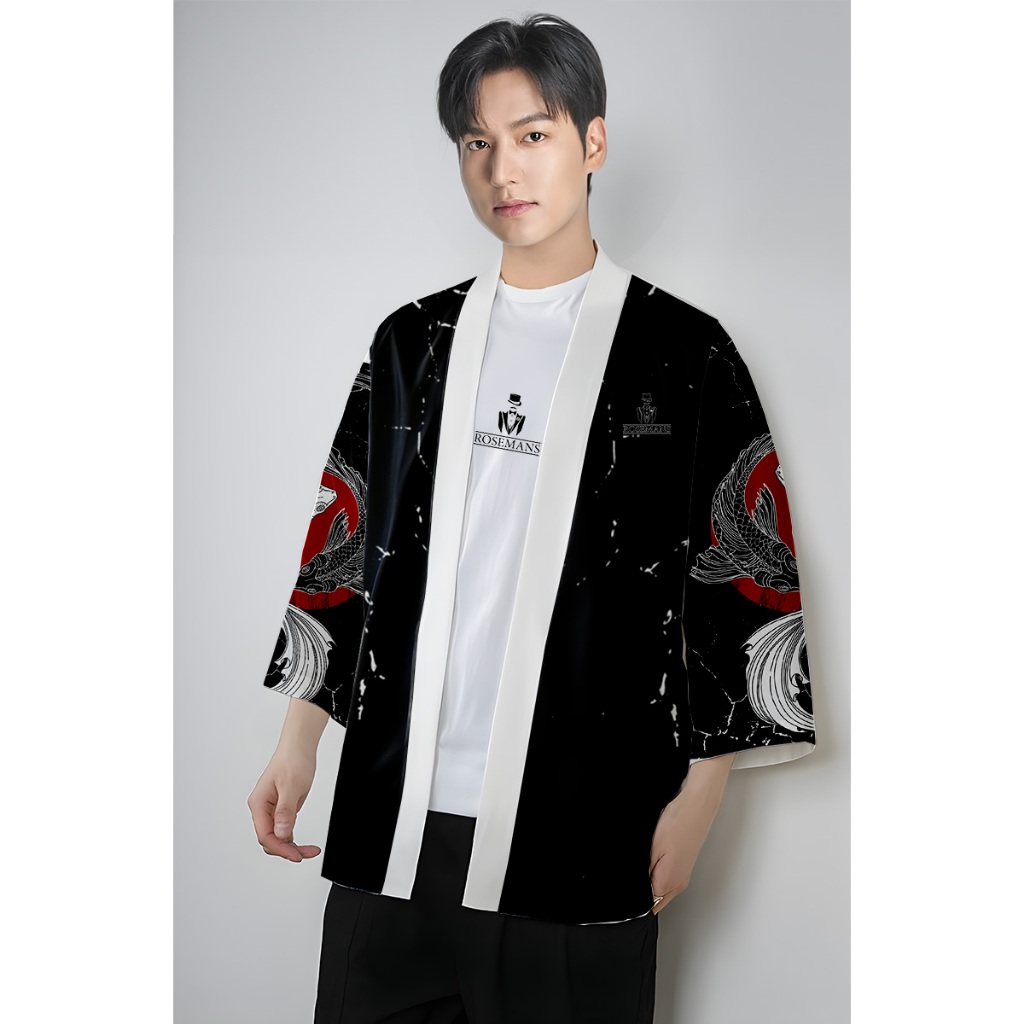 Kimono Pria Motif Koi Yakuza Jepang