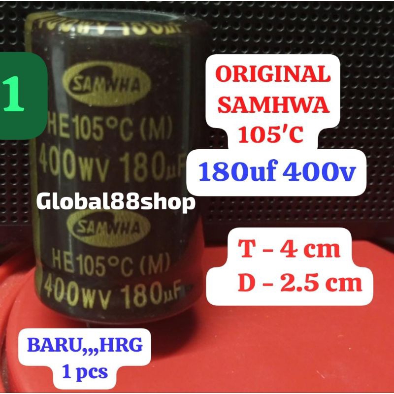 ELCO ECO ELKO 180uf/400v 180uf 400v SAMHWA 105'C ORI