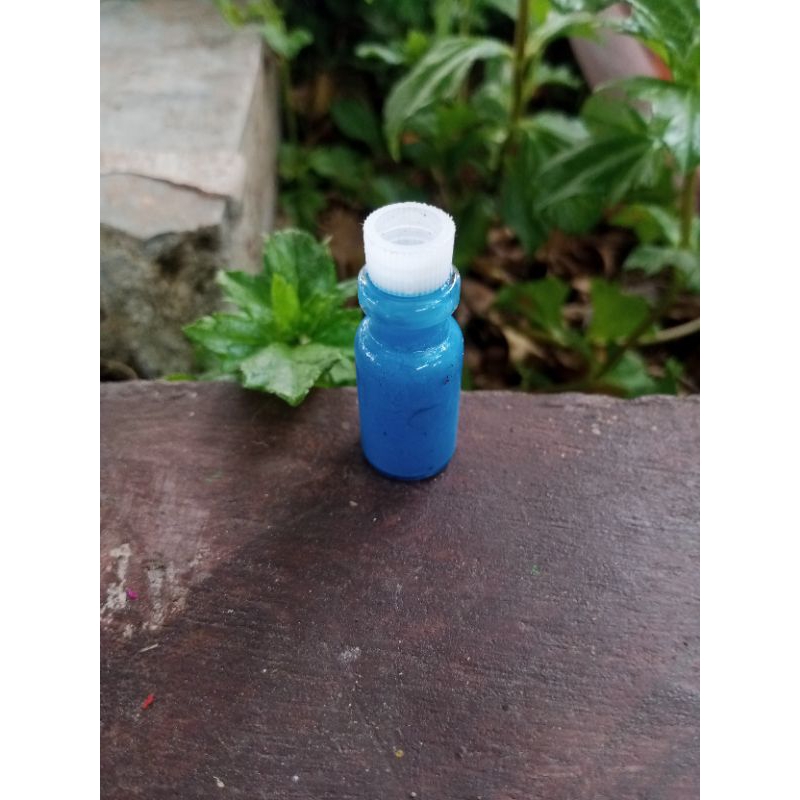 

cat lukis, kanvas, kain, sterofoam, warna biru, akrilik