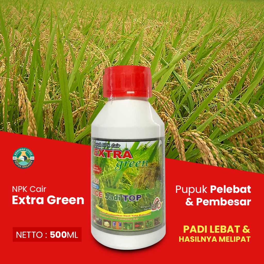 Pupuk Padi RICE TOP EXTRA GREEN pupuk pelebat dan penyubur tanaman padi - pupuk tanaman buah padi te