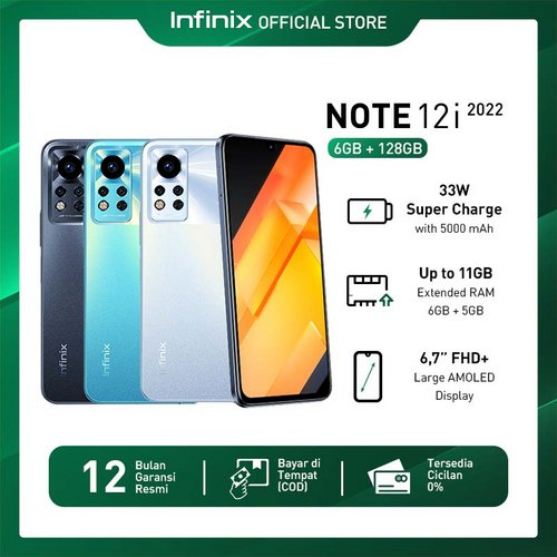 Infinix Note 12i 6/128GB - Up to 11GB Extended RAM - Helio G85 - 6.7" Large Amoled FHD+ - 5000 mAh