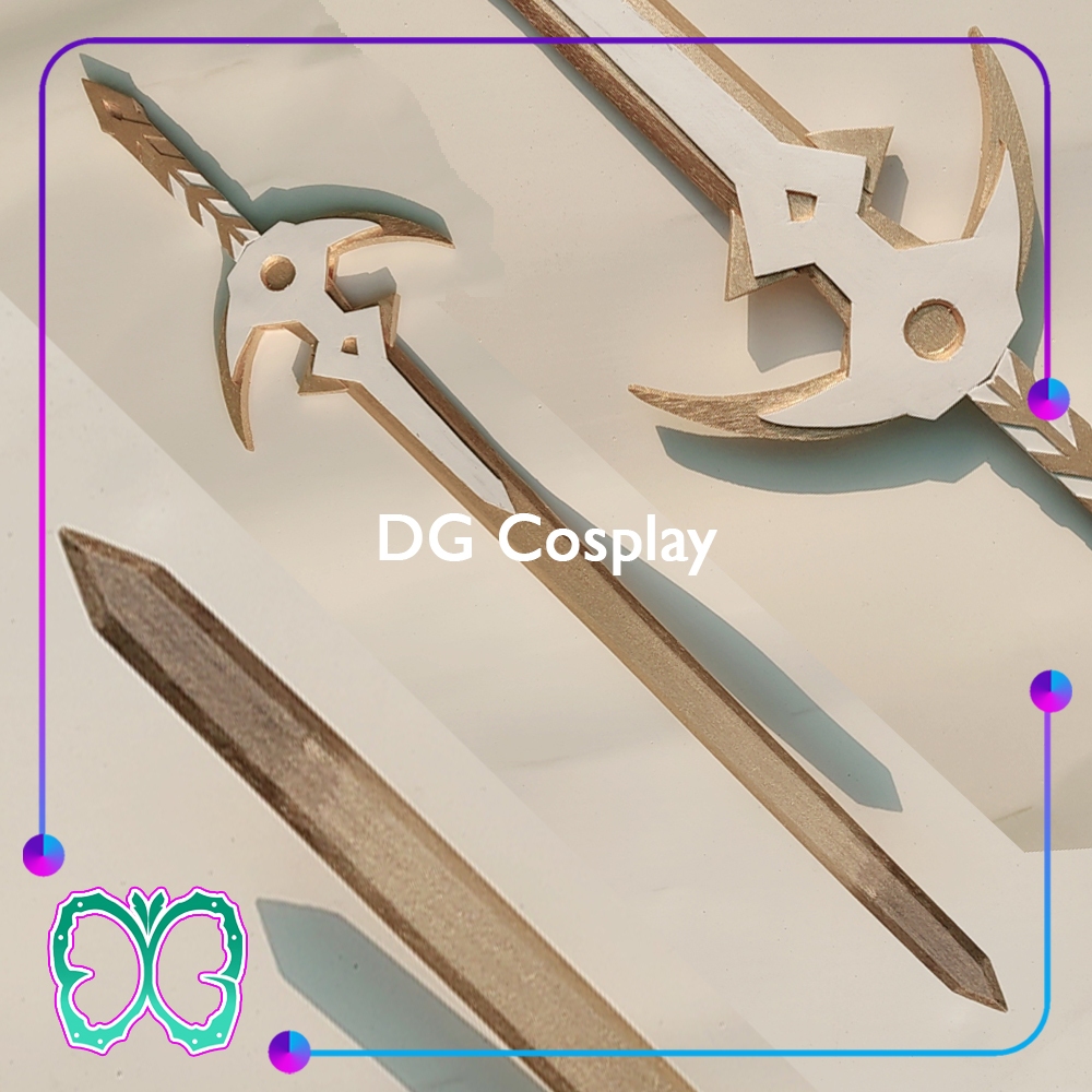 Genshin Impact Properti - Lumine Sword Cosplay - Mainan Pedang Kayu Replika