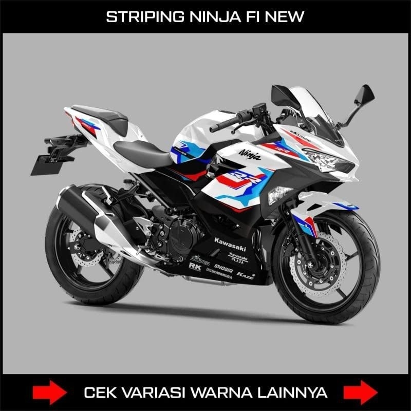 Striping Stiker Motor Ninja 250 Fi New Tri Color Bmw / Sticker Decal Kawasaki Ninja Fi New 250cc