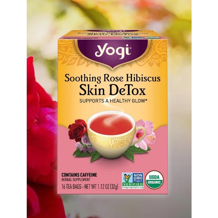 

YOGI Soothing Rose Hibiscus Skin DeTox 16 Tea Bags SUPPORTS A HEALTHY GLOW*