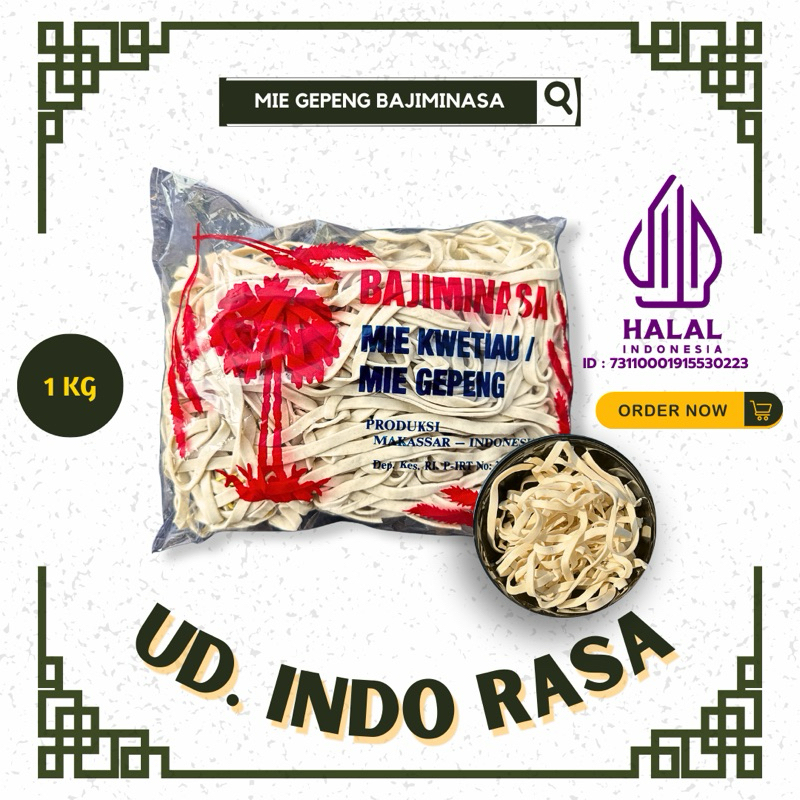 

Mie Baji Minasa 1Kg Mie Gepeng/Mie Kwetiau