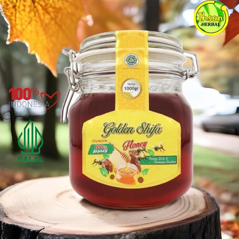 

[1000%ORIGINAL]MADU GOLDEN SHIFA 1KG BOTOL KACA MADU MULTIFORA MADU GOLDEN HONEY SYIFA MADU AL SHIFA
