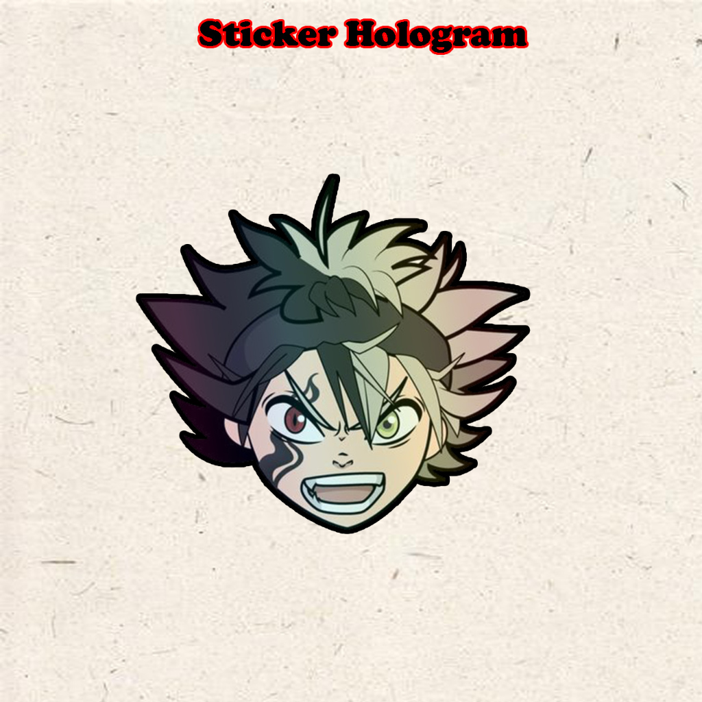 

Stiker Hologram anime Kepala Asta Black clover ukuran 8 cm