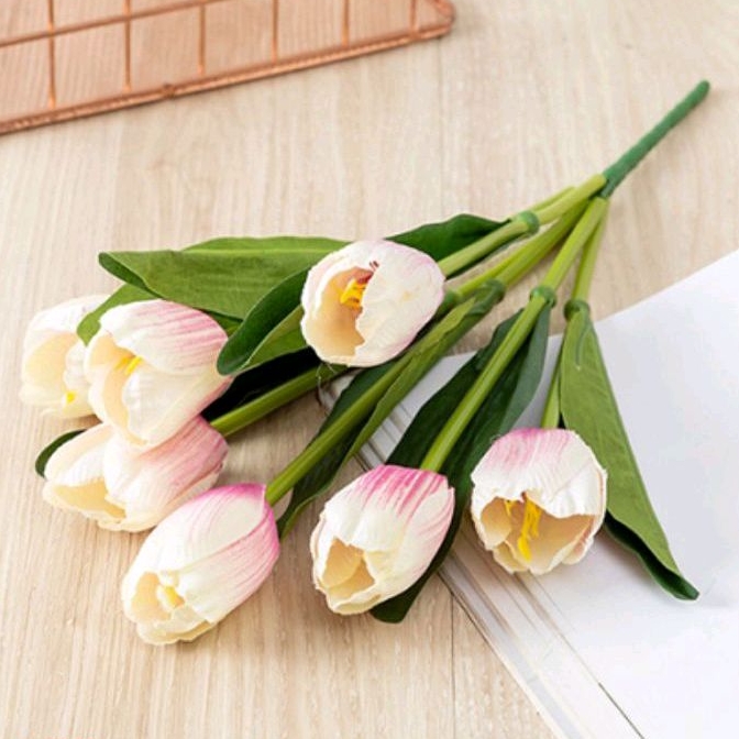 GROSIR BUNGA TULIP HIAS 7 KUNTUM BUNGA ARTIFICIAL DEKORASI