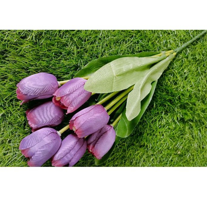RB GROSIR BUNGA TULIP HIAS 7 KUNTUM BUNGA ARTIFICIAL DEKORASI